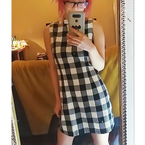 Gingham Shift Mini Dress - Picture 2 of 4